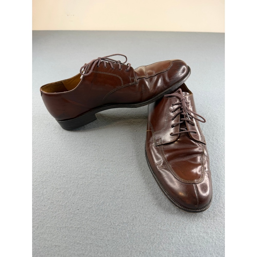 Cole Haan Dress Shoes Mens 9 D Brown Leather Split Toe Oxford Lace Up